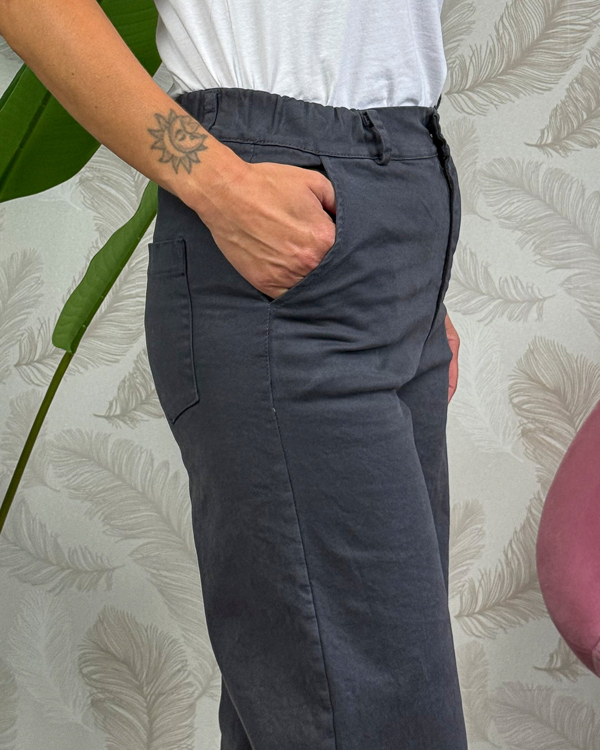 Pantalone Palazzo KARMA in Gabardina