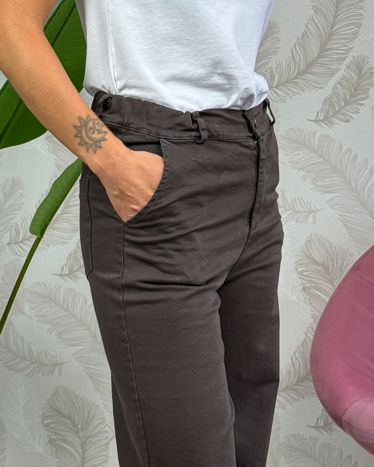 Pantalone Palazzo KARMA in Gabardina