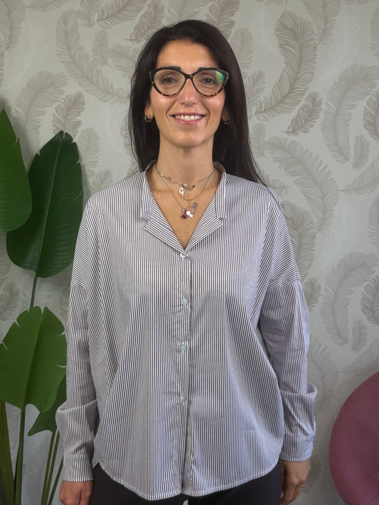 Camicia KARMA in Popeline Rigato