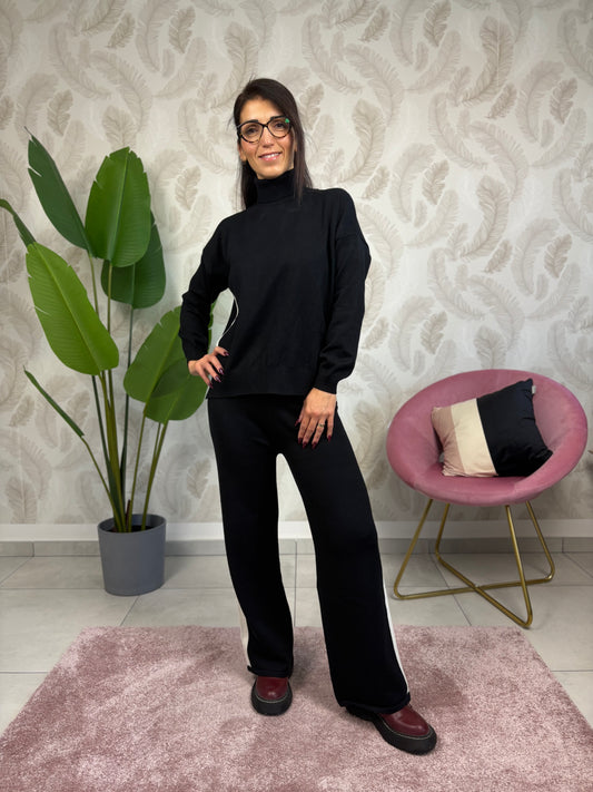 Coordinato in maglia banda sul fianco