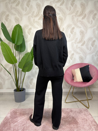 Coordinato in maglia banda sul fianco