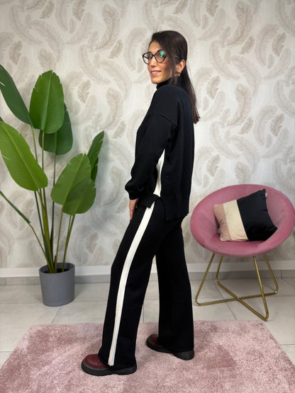 Coordinato in maglia banda sul fianco