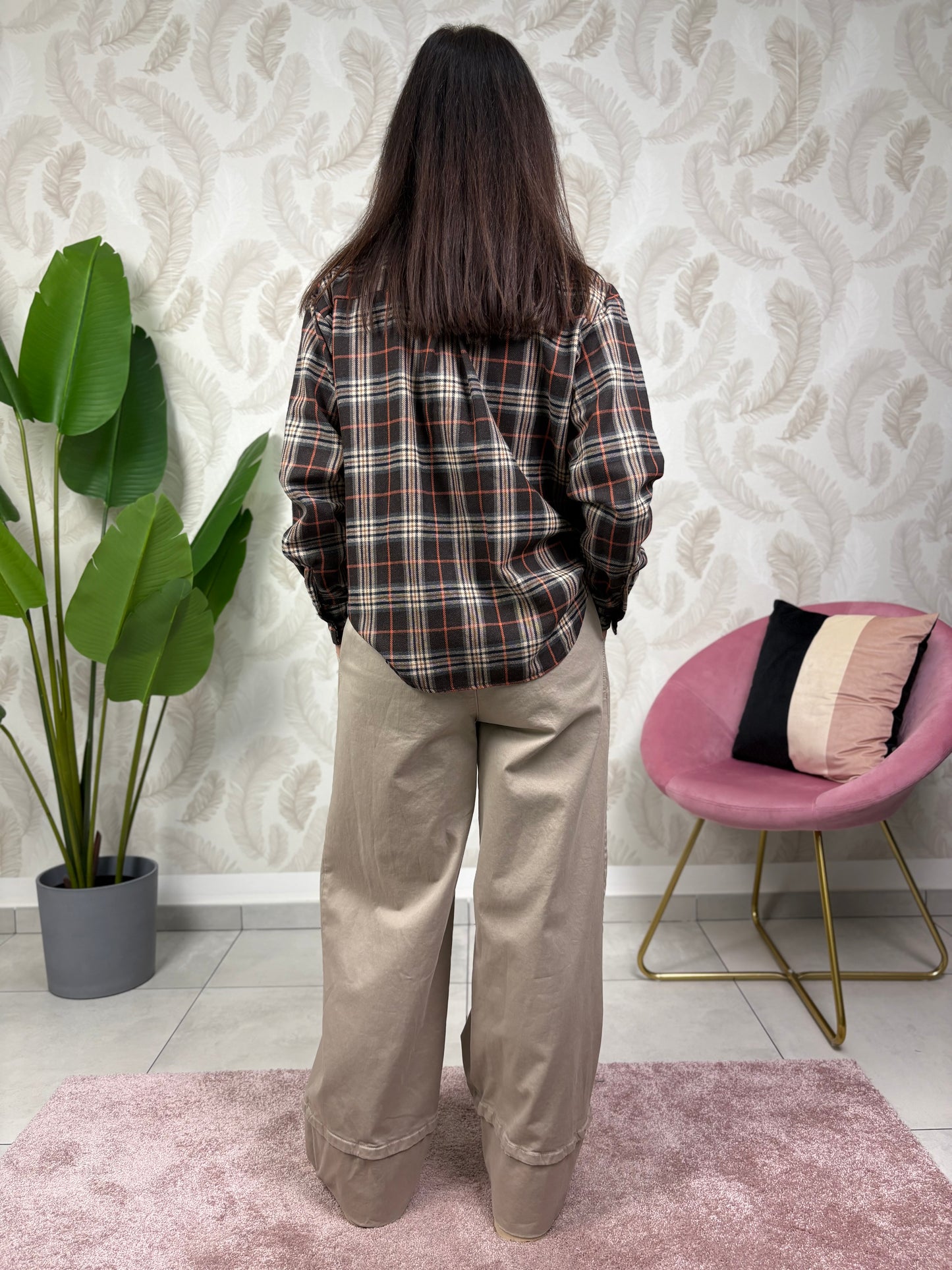 Pantalone palazzo cucitura sul fondo