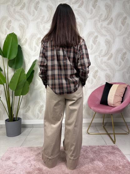 Pantalone palazzo cucitura sul fondo