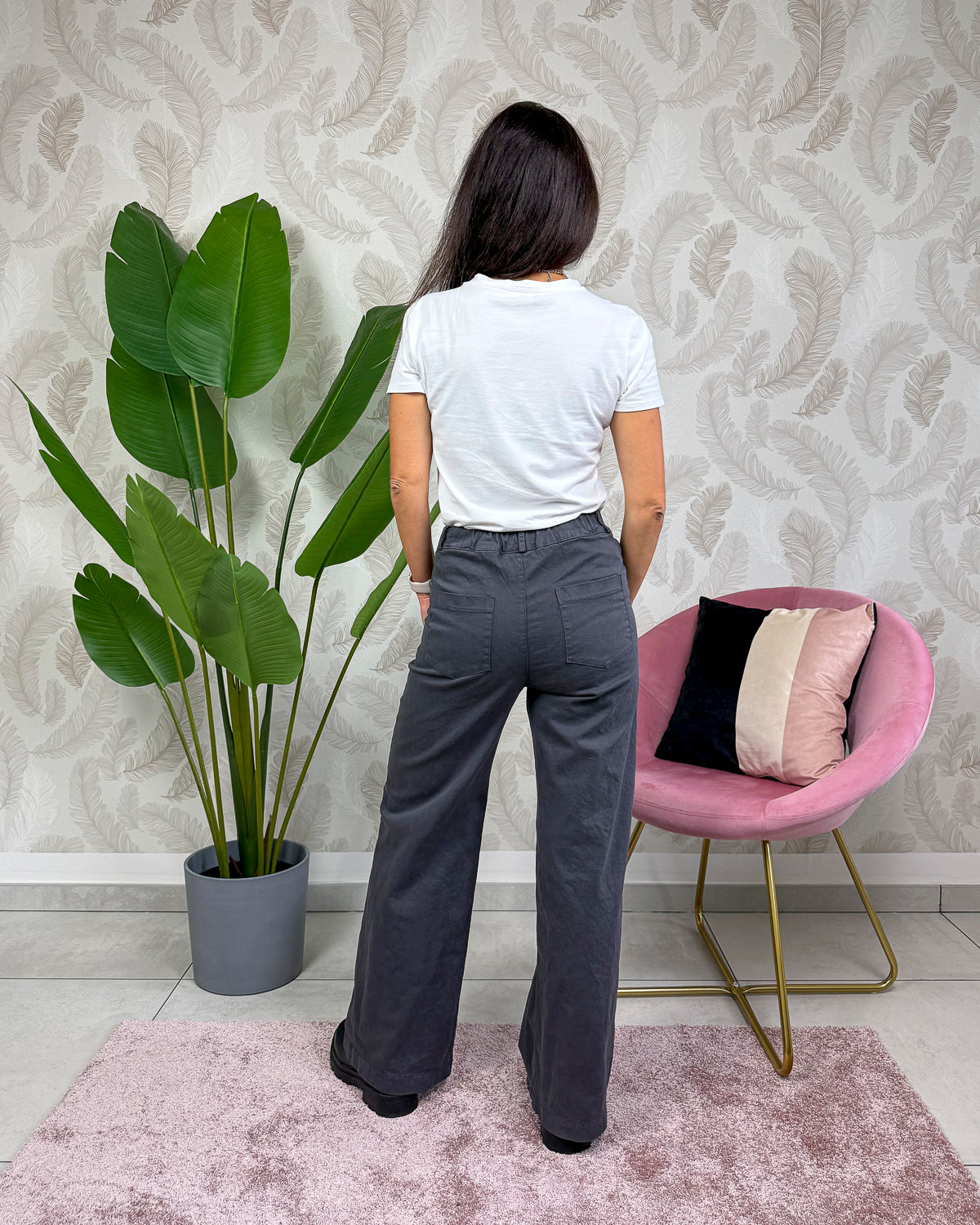 Pantalone Palazzo KARMA in Gabardina