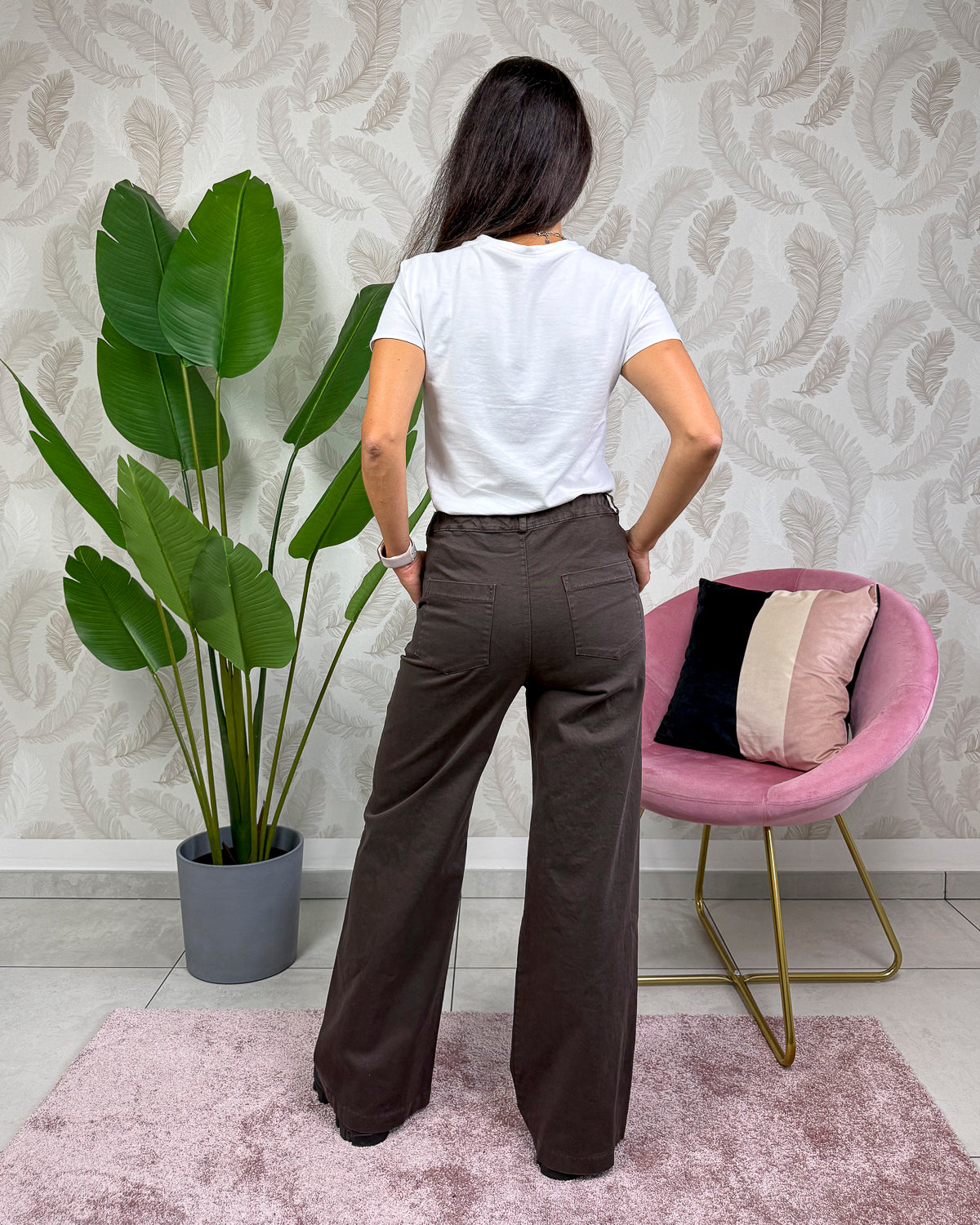 Pantalone Palazzo KARMA in Gabardina